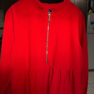 Red Solid Maxi Dress